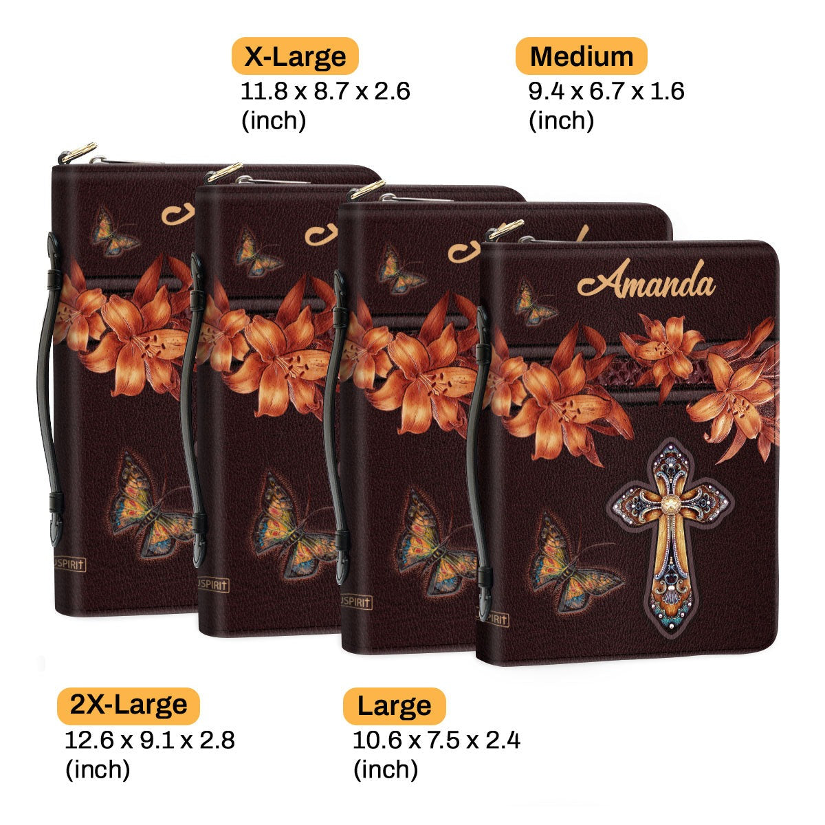 Be still and know that I AM GOD Personalized Leather Bible Cover With Handle, Best Gift For Worship Members, Christian Gift, Bible Covers Jesus Gifts